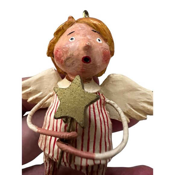 Lori Mitchell Babes in Toyland Boy Angel Holding a Star Folk Art - Picture 7 of 8